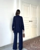 Kadın Yarım Balıkçı Yaka Kazak Pantolon Alt Üst Triko Takım - Lacivert (YENİ RENK)
