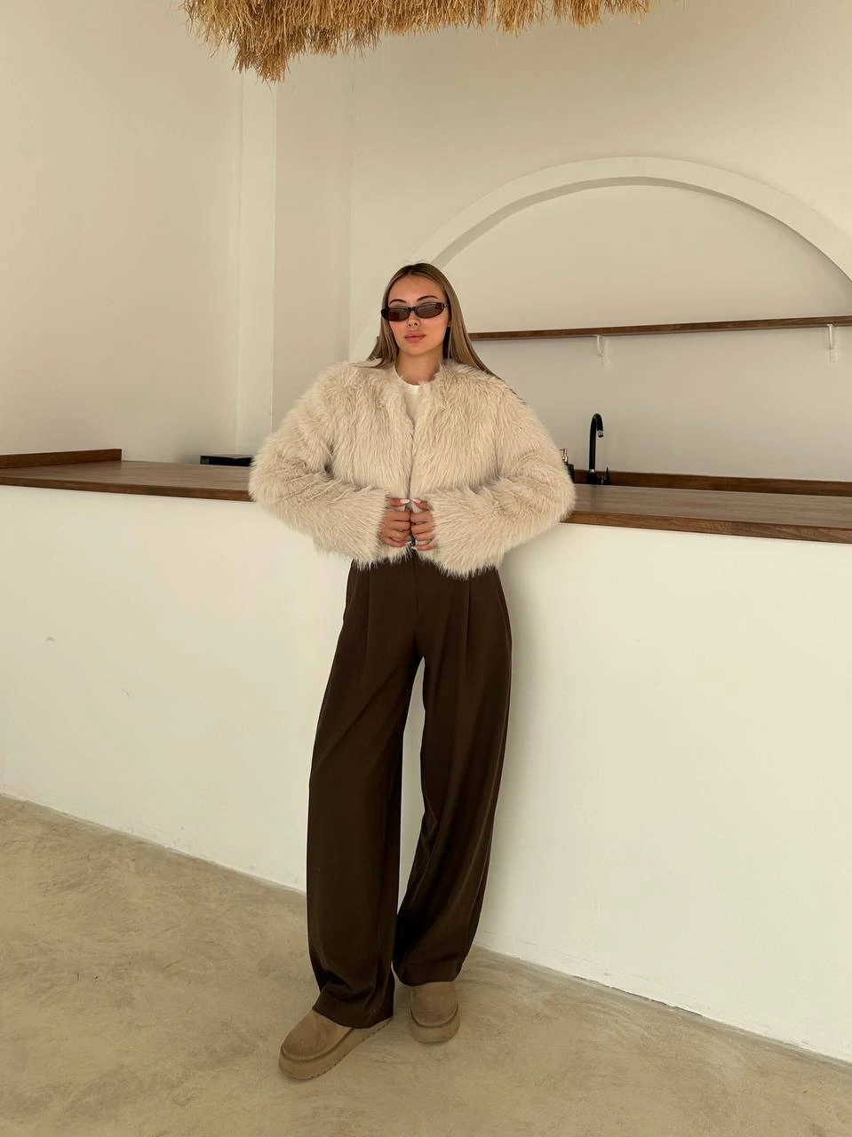 Kadın Premium Kalite Astarlı Kısa kürk Ceket