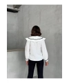 Kadın Beyaz Şık Yaka Detaylı Uzun Kol Gömlek