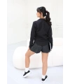 Kadın Fit Kesim Pensli Dokuma Gömlek - Siyah