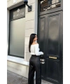 Kadın Ekru Kayık Yaka Triko Yumoş Kazak