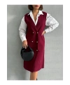Kadın Şık Düğmeli Uzun Premium Triko Hırka - Bordo