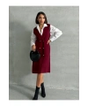 Kadın Şık Düğmeli Uzun Premium Triko Hırka - Bordo