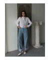 Kadın Beyaz Şık Bağcık Detaylı Crop Dokuma Gömlek