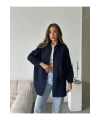 Kadın Lacivert Müslin Kumaş Premium Gömlek