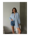 Kadın Bebe Mavisi Müslin Kumaş Premium Gömlek