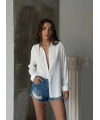 Kadın Beyaz Müslin Kumaş Premium Gömlek