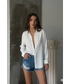 Kadın Beyaz Müslin Kumaş Premium Gömlek