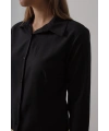 Kadın Siyah Slim Fit Pensli Dar Kesim Günlük Şık Gömlek