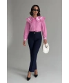 Kadın Pembe Şık Yaka Detaylı Uzun Kol Gömlek