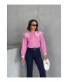 Kadın Pembe Şık Yaka Detaylı Uzun Kol Gömlek
