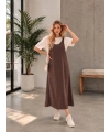 Kadın Haki Twst Model Modal Kumaş Uzun Jile Elbise 2li Takım (Yeni Renk)