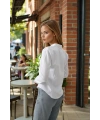 Kadın Beyaz Slim Fit Pensli Dar Kesim Günlük Şık Gömlek