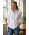 Kadın Beyaz Slim Fit Pensli Dar Kesim Günlük Şık Gömlek