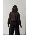 Kadın Kahverengi 3’lü Yapışık Set Body ve Kolyeli Gömlek