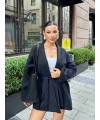 Kadın Siyah Kemerli Triko Kimono Hırka
