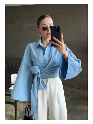 Kadın Bebe Mavidi Müslim Kumaş Premium Gömlek
