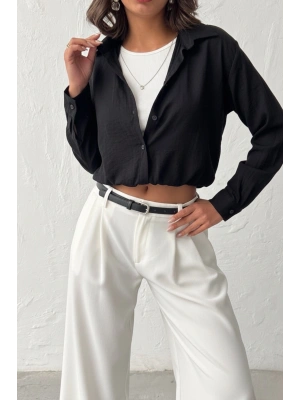 Kadın Siyah 3’lü Yapışık Set Body ve Kolyeli Gömlek