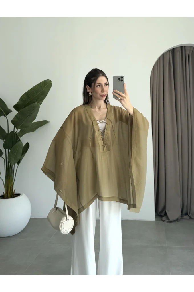Bağcıklı Yarasakol Olive Panço
