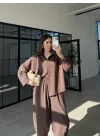Tensel Oversize Kahve Şalvar Takım