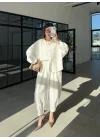 Tensel Oversize Beyaz Şalvar Takım