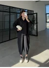 Tensel Oversize Siyah Şalvar Takım