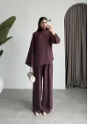 Asimetrik Kesim Marve Premium Mürdüm Takım