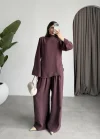 Asimetrik Kesim Marve Premium Mürdüm Takım