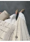 Çizgili Oversize Taş Gömlek