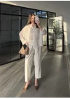 Oversize Transparan Beyaz Gömlek