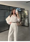 Oversize Transparan Beyaz Gömlek