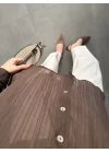 Oversize Transparan Kahve Gömlek