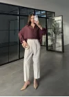 Oversize Transparan Mürdüm Gömlek