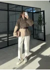 Sarah Kemerli Astarlı Haki Trençkot