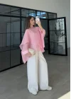 Uçuşan Pelerin Pembe Tül Bluz