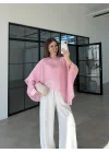 Uçuşan Pelerin Pembe Tül Bluz