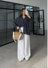 Oversize Tensel Vintage Lacivert Gömlek