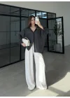Oversize Tensel Vintage Antrasit Gömlek