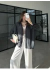 Oversize Tensel Vintage Antrasit Gömlek