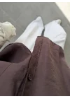 Oversize Tensel Vintage Kahve Gömlek