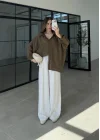 Oversize Tensel Vintage Haki Gömlek