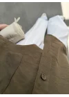 Oversize Tensel Vintage Haki Gömlek