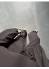 Pelerin Kahve Asimetrik Kesim Takım