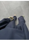Pelerin Lacivert Asimetrik Kesim Takım