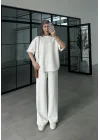 Oysh Kumaş Kısakollu Beyaz Modal Takım