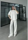 Oysh Kumaş Kısakollu Beyaz Modal Takım