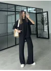 Oysh Kumaş Kısakollu Siyah Modal Takım