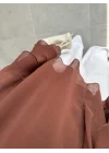 Loya Bağlamalı Kiremit Şifon Bluz