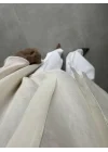 Fularlı Taş Pelerin Tül Bluz