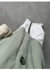 Sofi Tek Düğme Oversize Tensel Çağla Gömlek